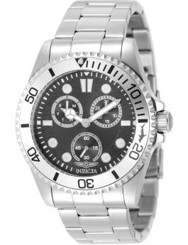 Invicta Pro Diver 51140 Men's Watch - Quartz Movement - Stainless Steel with Black Dial - 43 mm