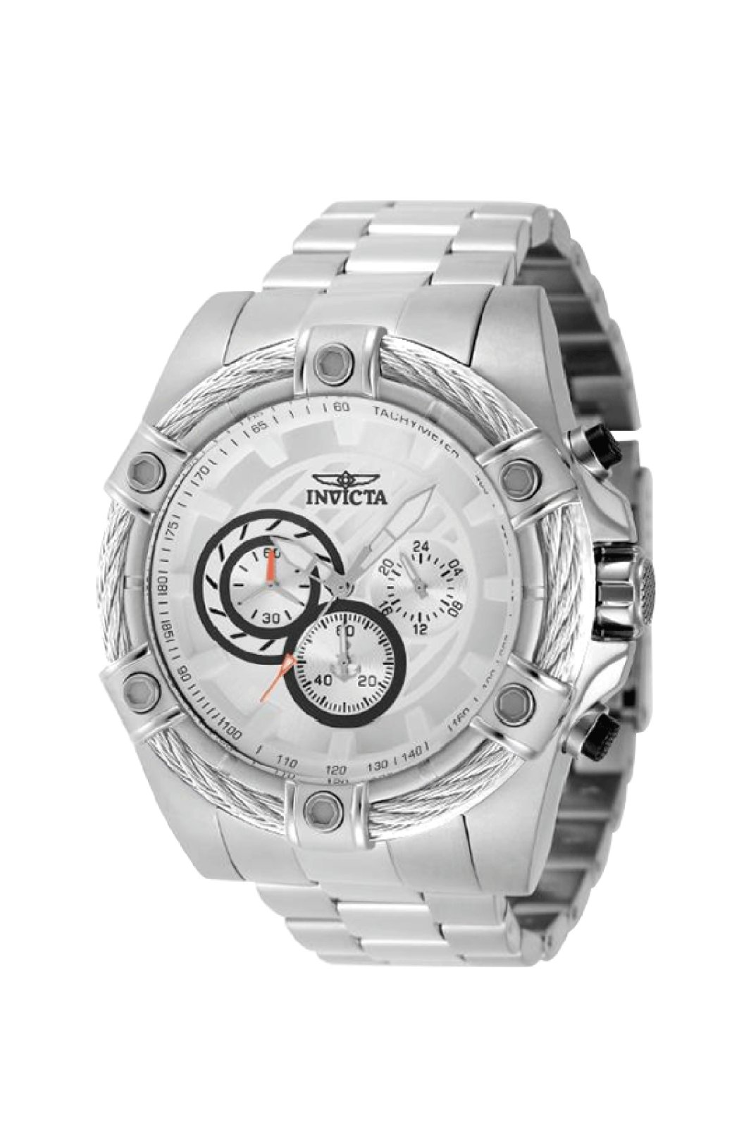 Invicta Bolt 69797 Men's Watch - Quartz Movement - Steel with Silver Dial - 52 mm