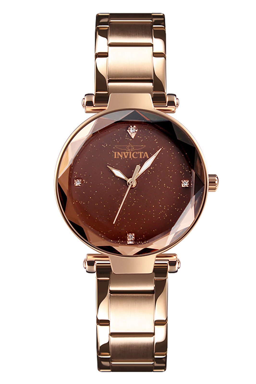 Invicta Celestial 70325 Damenuhr - Quarzwerk - Metall mit braunem Zifferblatt - 34 mm