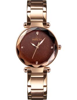 Invicta Celestial 70325 Reloj de Mujer - Movimiento de Cuarzo - Metal con Esfera Marrón - 34 mm