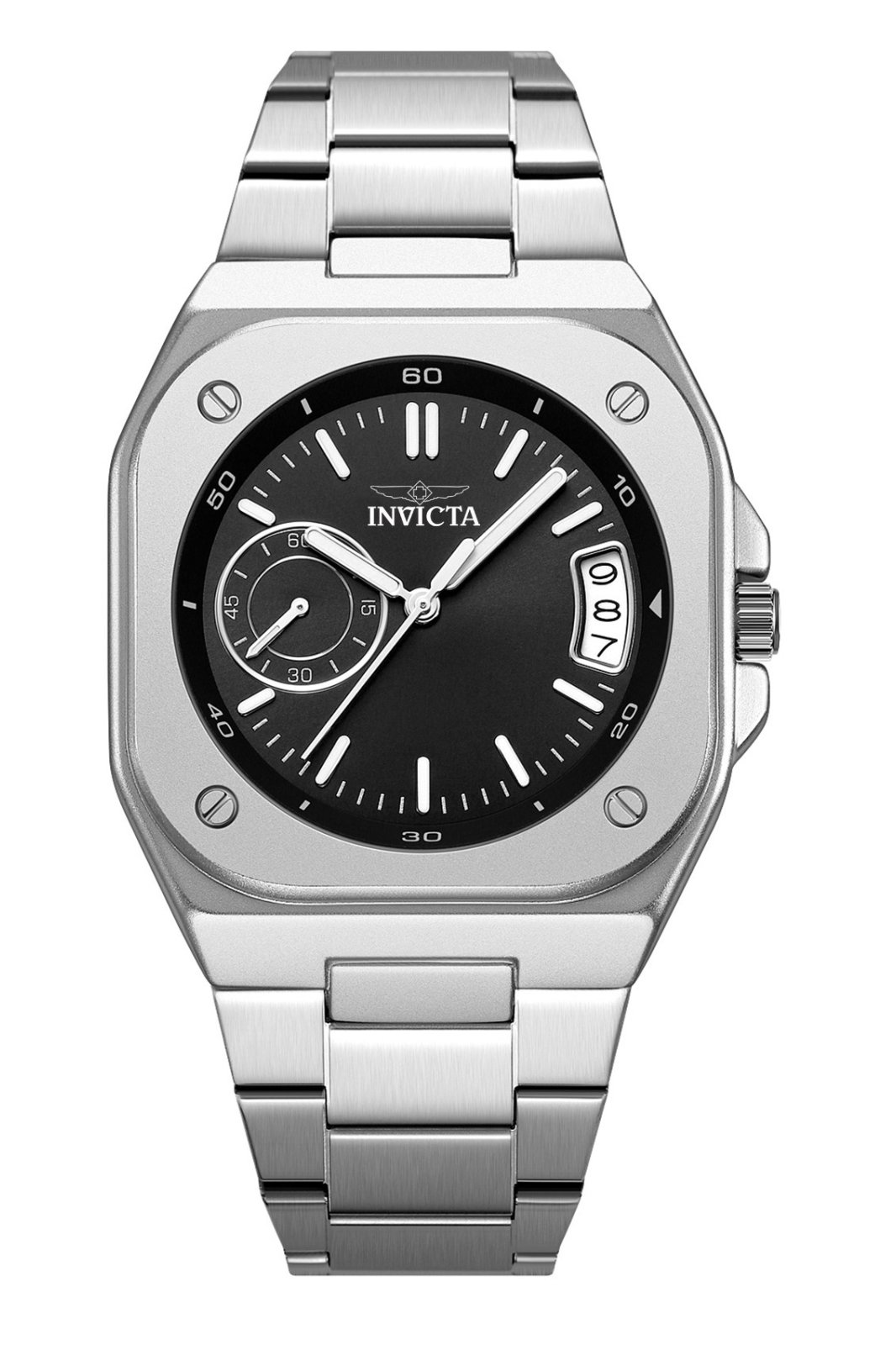 Invicta Cuadro 70659 Pánské hodinky - Quartz strojek - Kov s černým ciferníkem - 42 mm