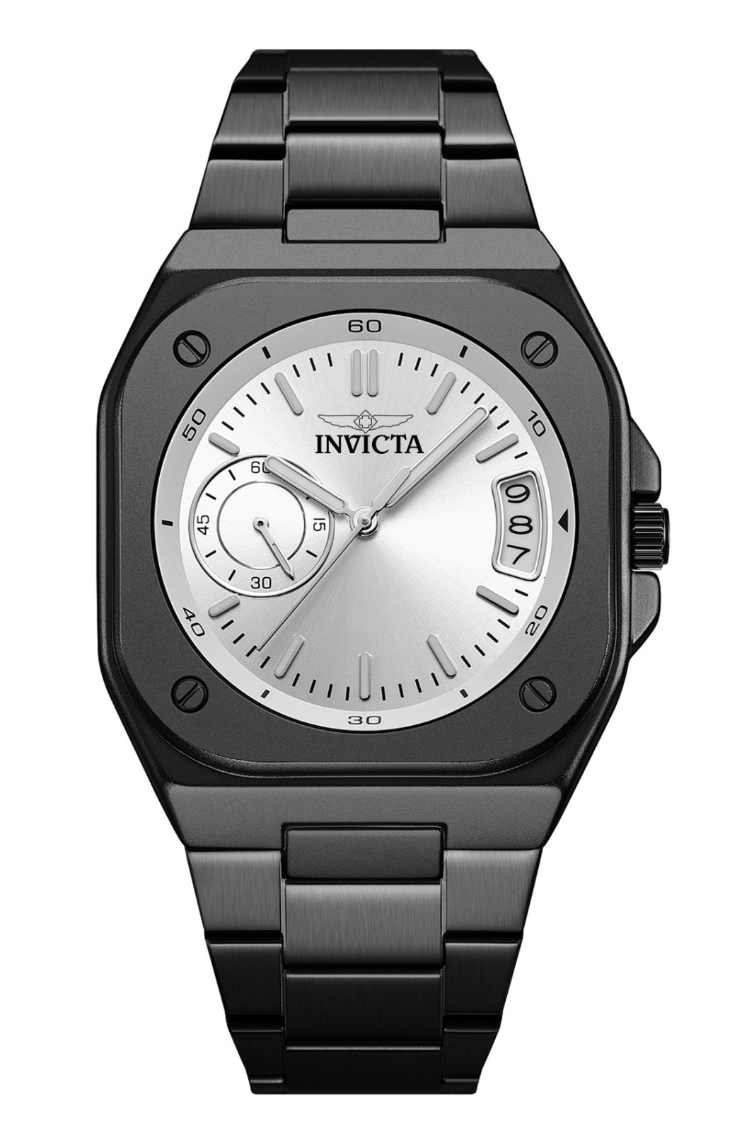Relógio Masculino Invicta Cuadro 70660 - Movimento Quartz - Metal com Mostrador Prateado - 42 mm