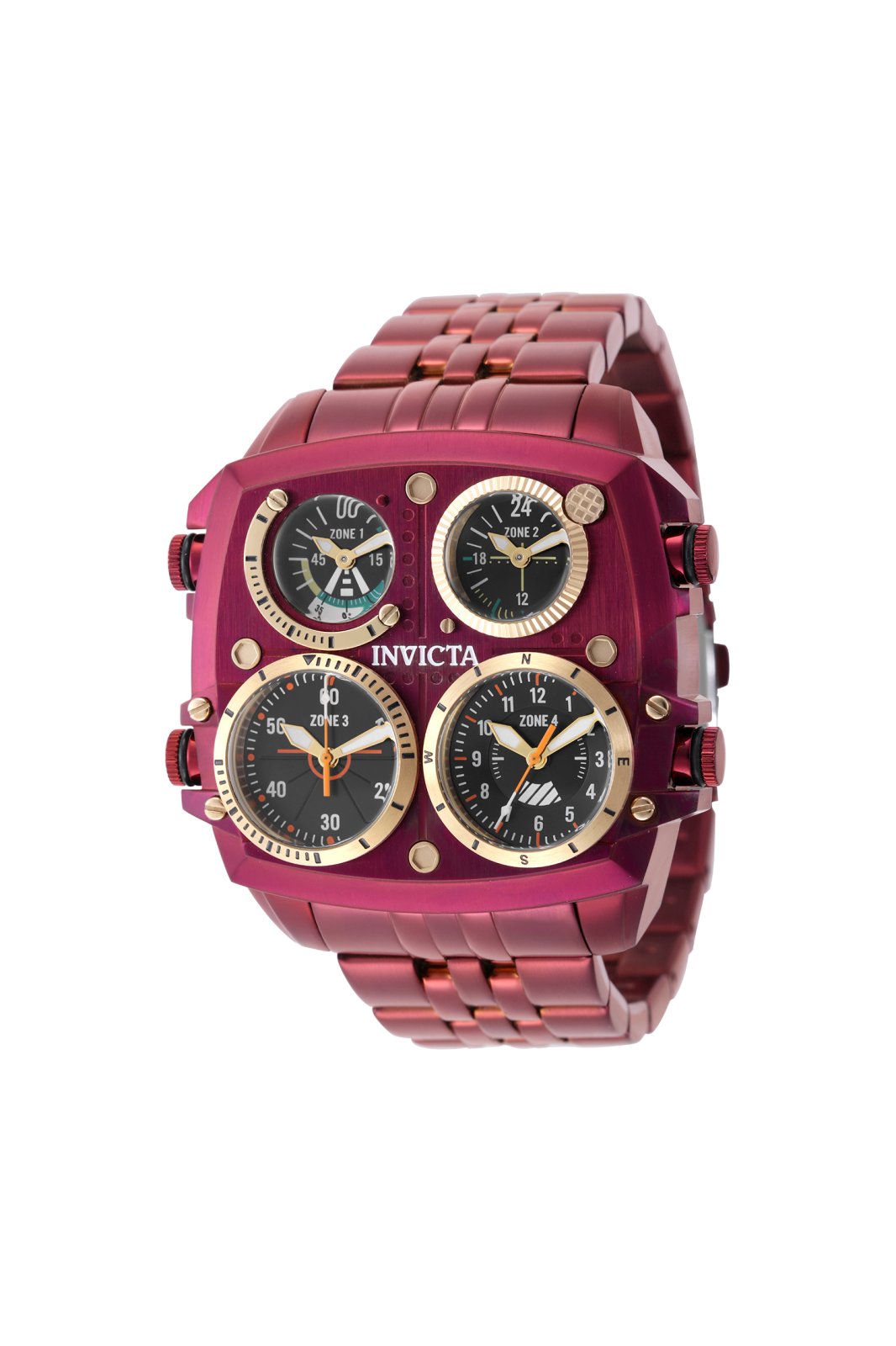 Invicta Aviator - Zulu Time 50656 мъжки часовник - кварцов механизъм - неръждаема стомана с черен циферблат - 50 mm
