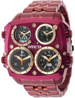 Invicta Aviator - Zulu Time 50656 f&eacute;rfi kar&oacute;ra - kvarc szerkezet - rozsdamentes ac&eacute;l fekete sz&aacute;mlappal - 50 mm