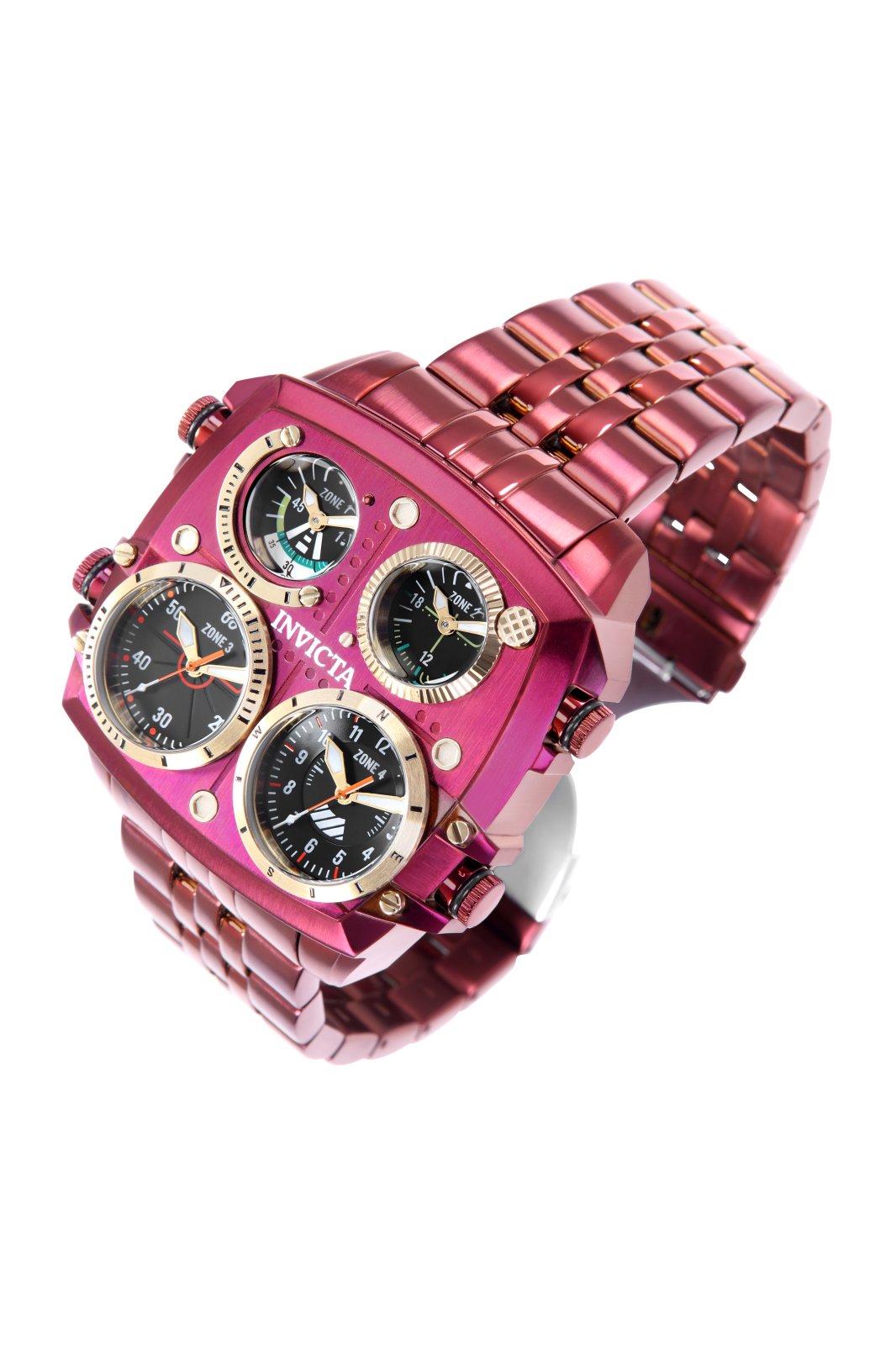 Invicta Aviator - Zulu Time 50656 мъжки часовник - кварцов механизъм - неръждаема стомана с черен циферблат - 50 mm