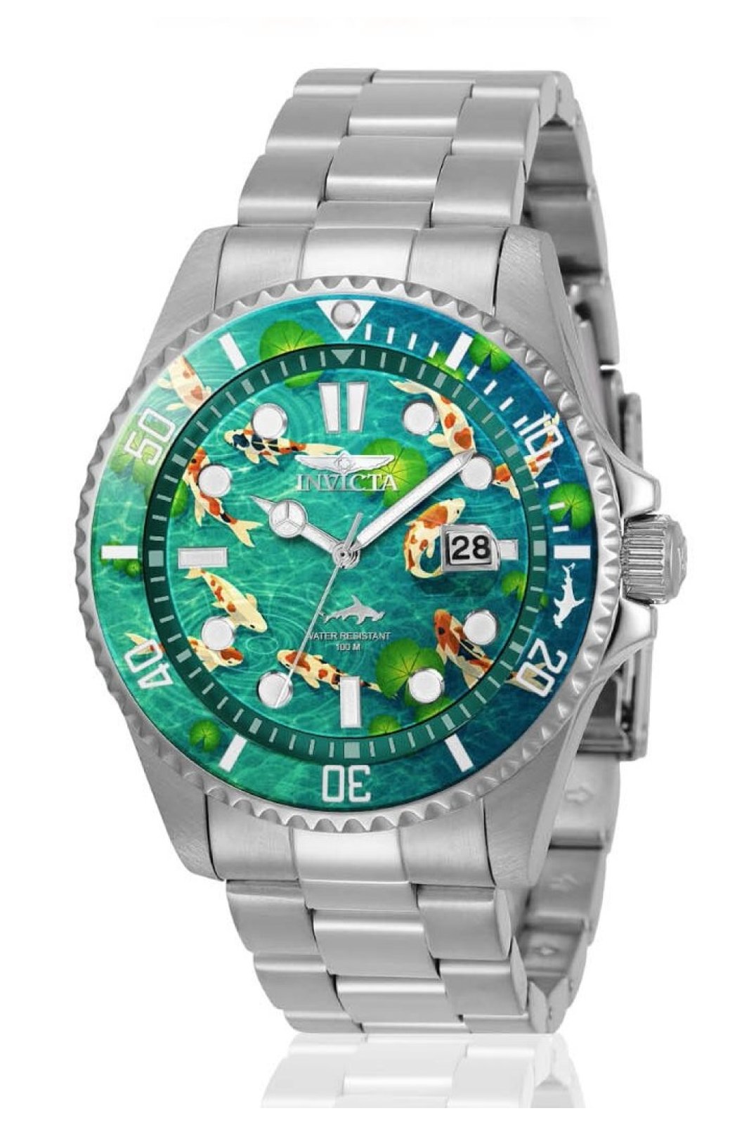 Invicta Pro Diver 51053 Men's Watch - Quartz Movement - Stainless Steel with Green Dial - 43 mm - Summerville