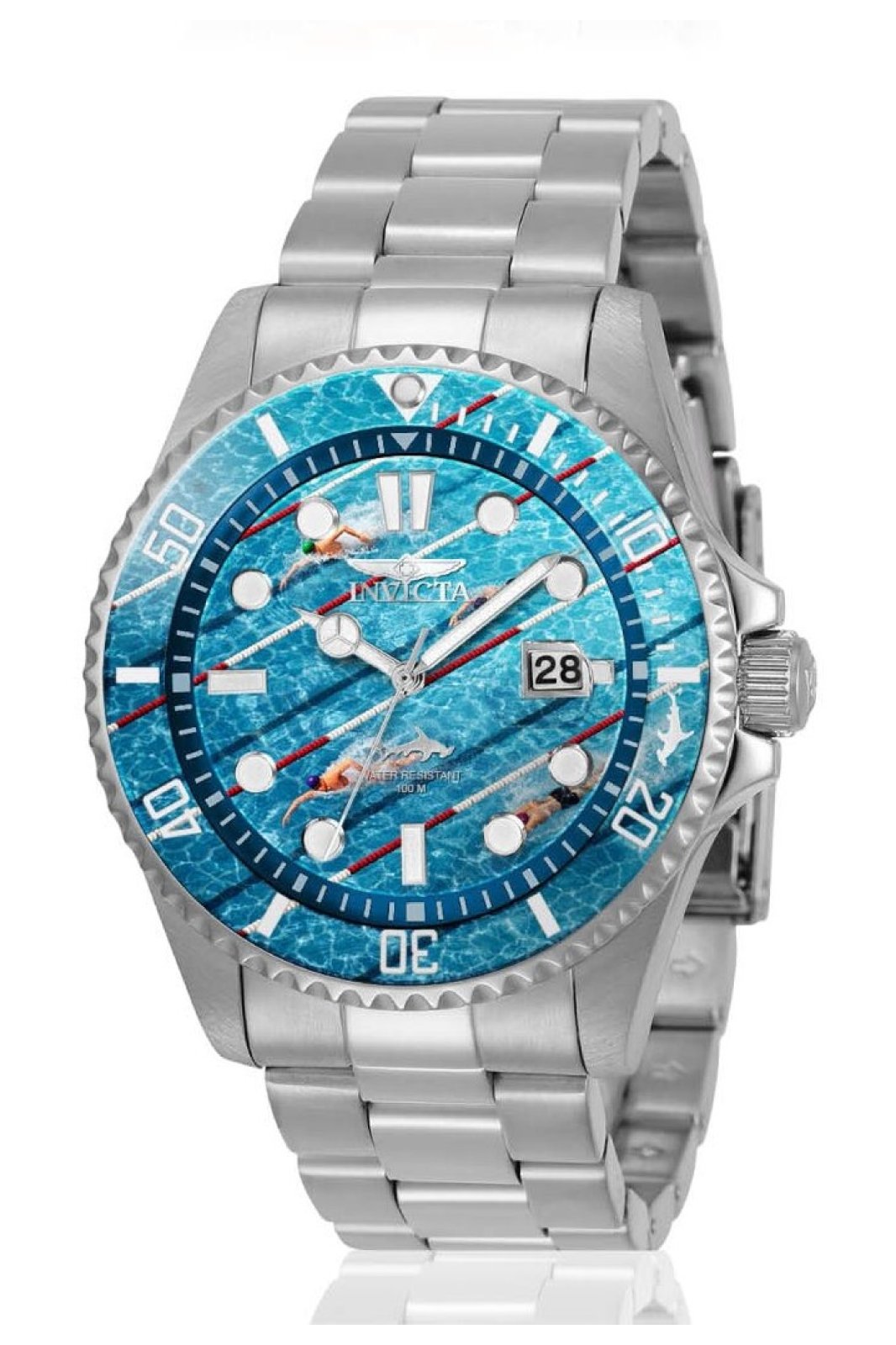 Invicta Pro Diver 51056 Men's Watch - Quartz Movement - Stainless Steel with Blue Dial - 43 mm - Summerville