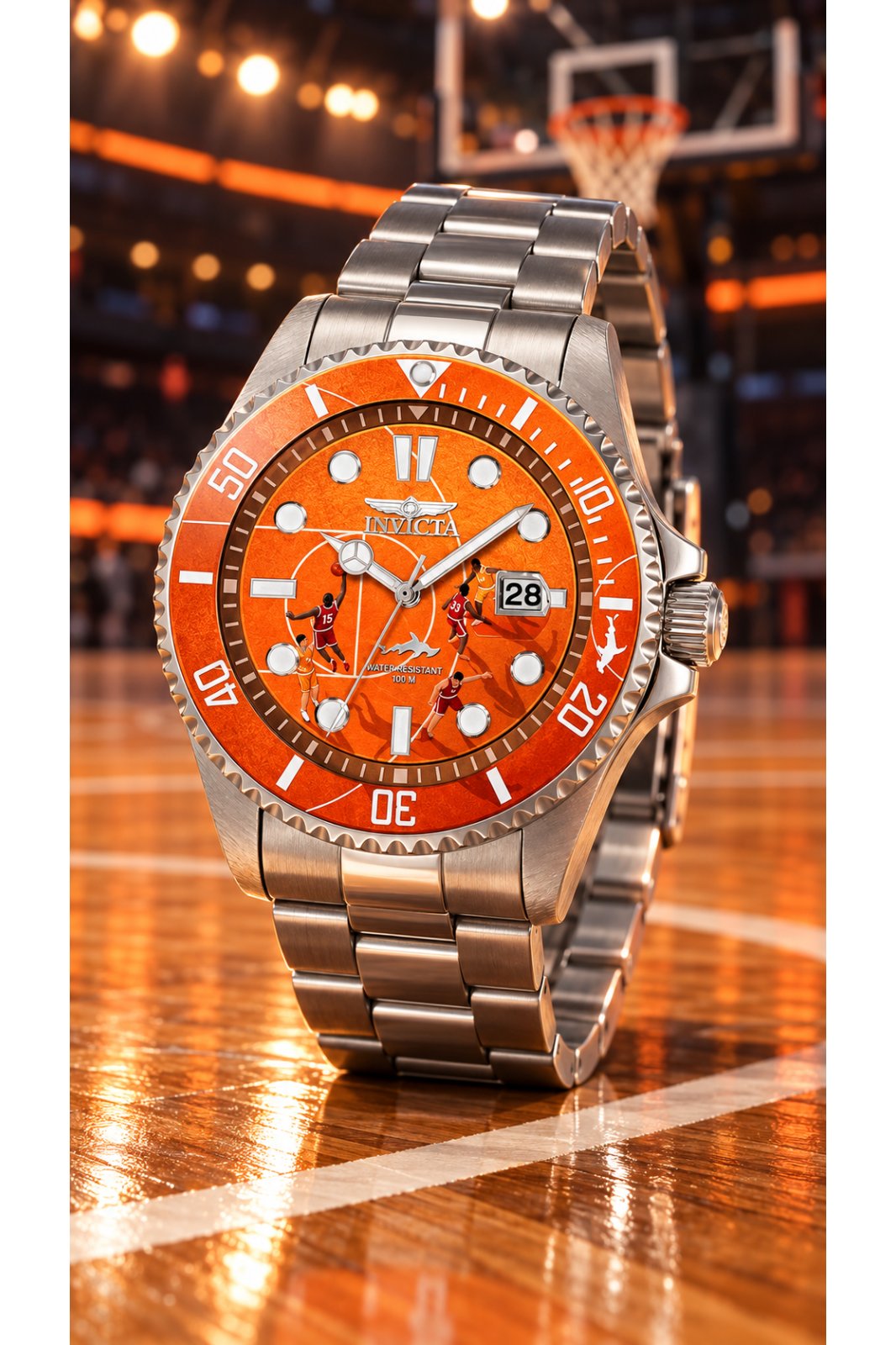 Invicta Pro Diver 51057 Ceas pentru bărbați - Mecanism Quartz - Oțel inoxidabil cu cadran portocaliu - 43 mm - Summerville