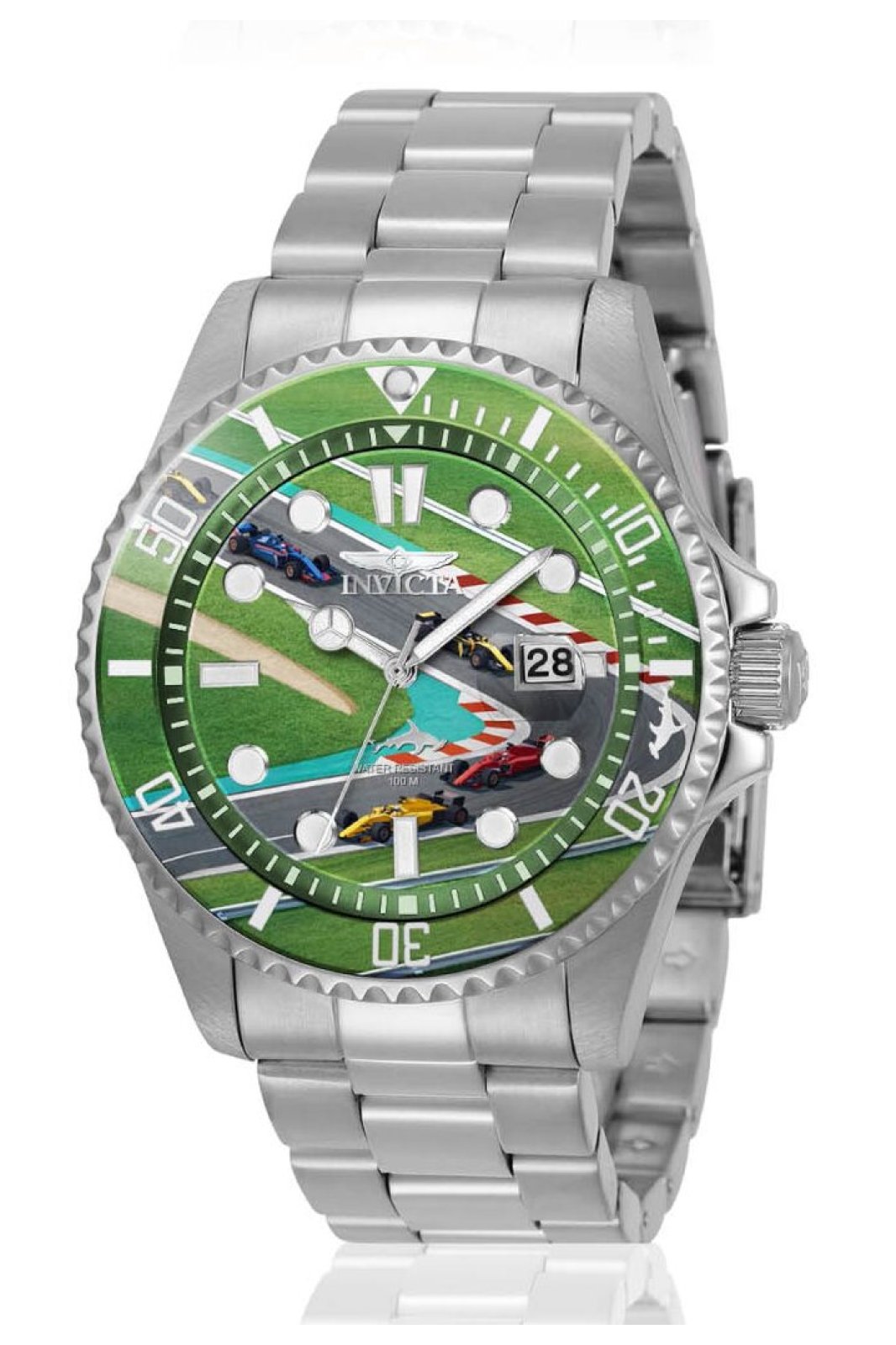 Invicta Pro Diver 51059 Men's Watch - Quartz Movement - Stainless Steel with Green Dial - 43 mm - Summerville