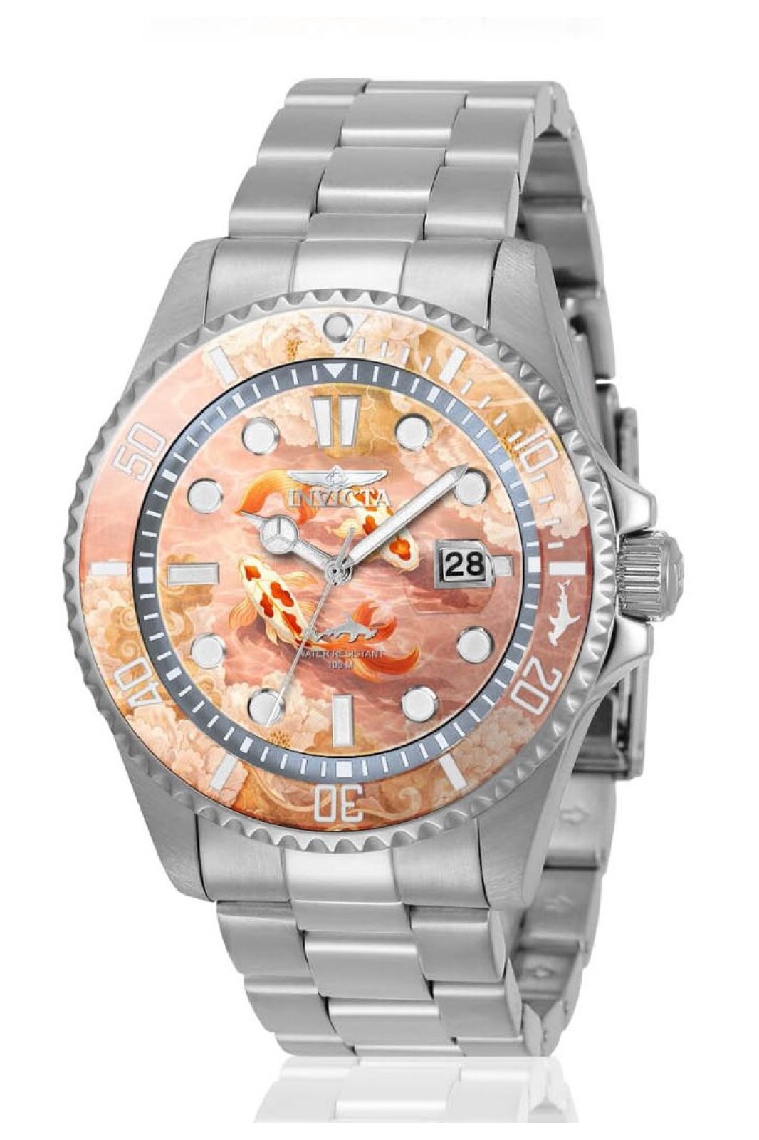 Invicta Pro Diver 51062 Men's Watch - Quartz Movement - Stainless Steel with Orange Dial - 43 mm - Summerville