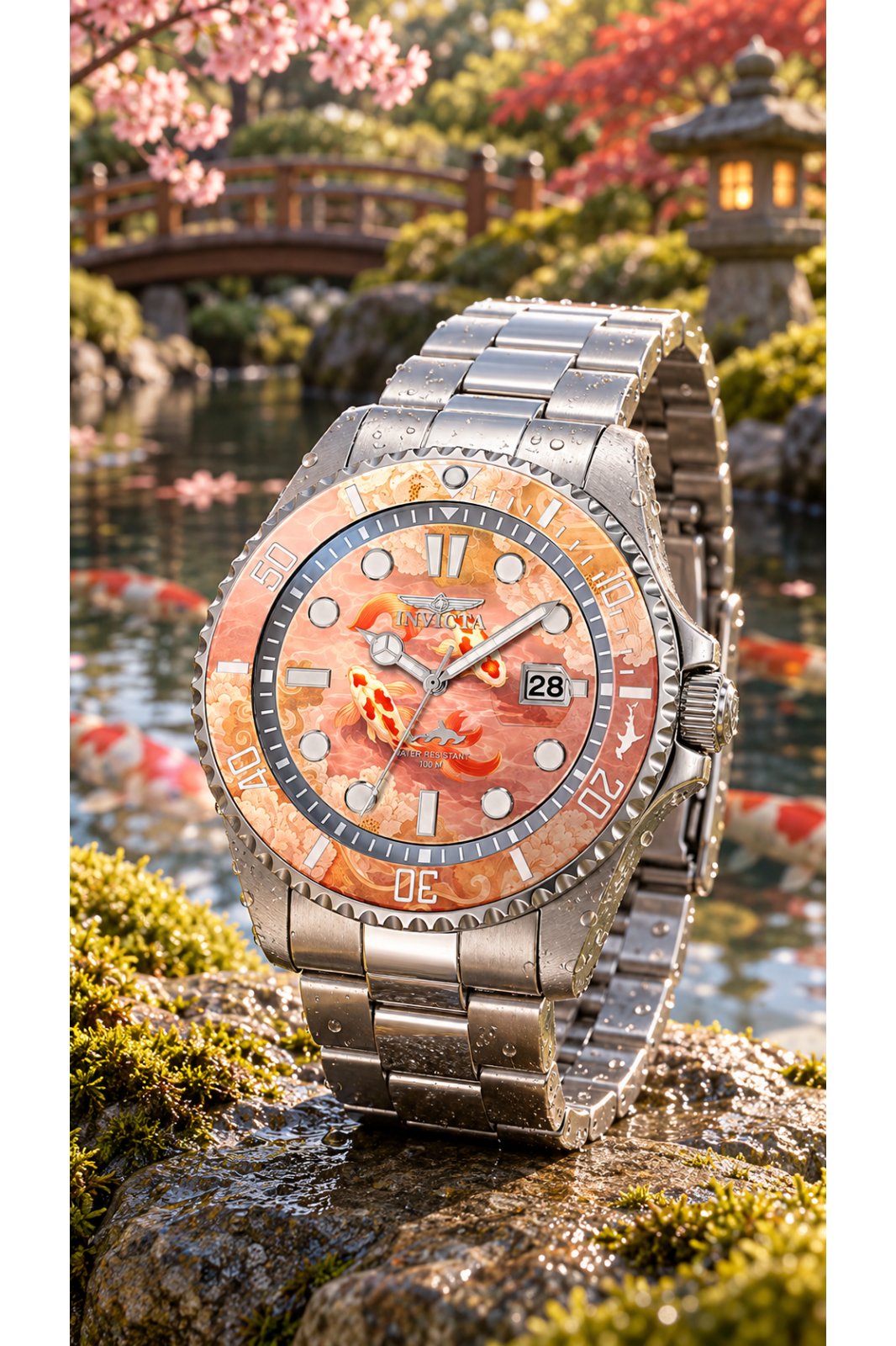 Invicta Pro Diver 51062 Moška ura - Quartz mehanizem - Nerjaveče jeklo z oranžno številčnico - 43 mm - Summerville