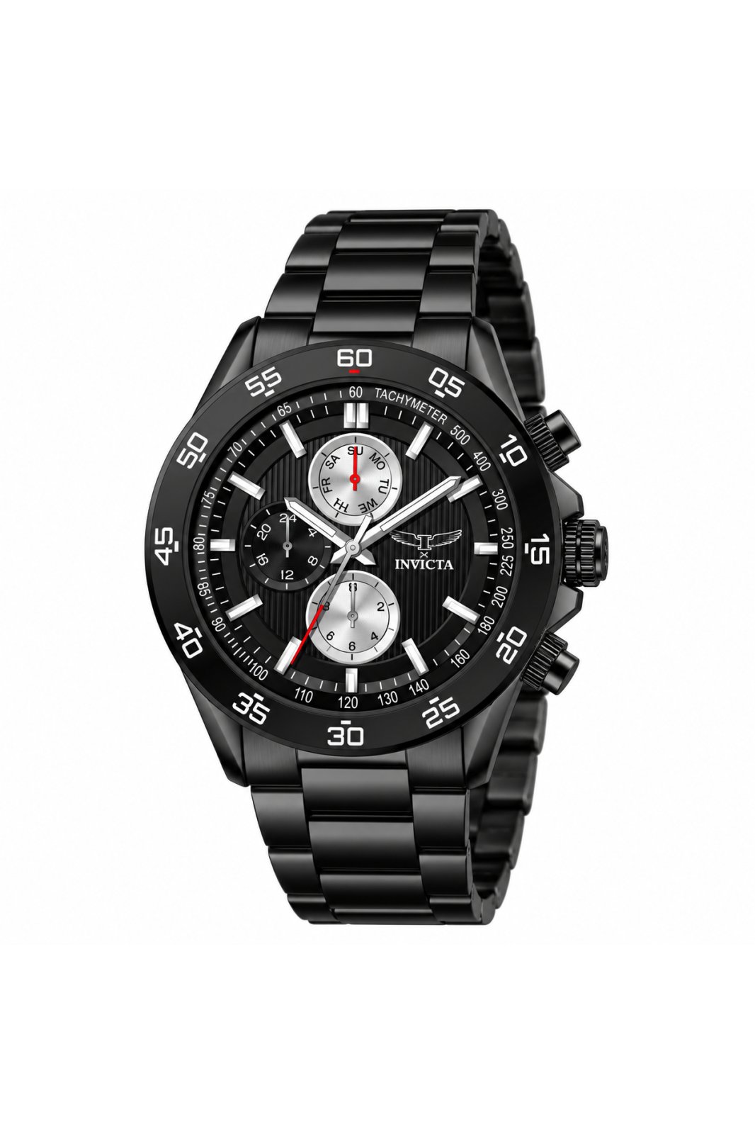 Invicta S1 Rally 69982 Zegarek męski - Mechanizm kwarcowy - Metal z czarną tarczą - 43 mm