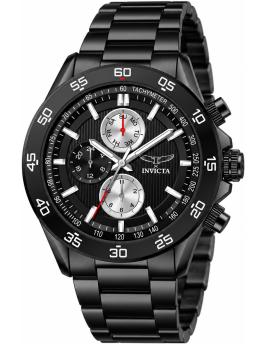 Invicta S1 Rally 69982 Zegarek męski - Mechanizm kwarcowy - Metal z czarną tarczą - 43 mm