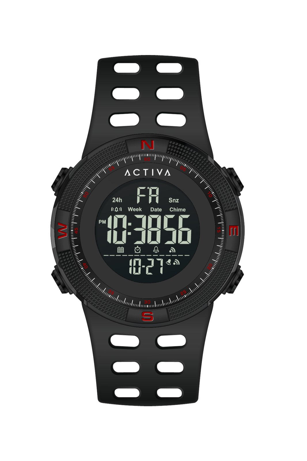 Activa Digital ACW1915MC-006 Men's Watch - Digital Movement - Abs with Black Dial - 50 mm