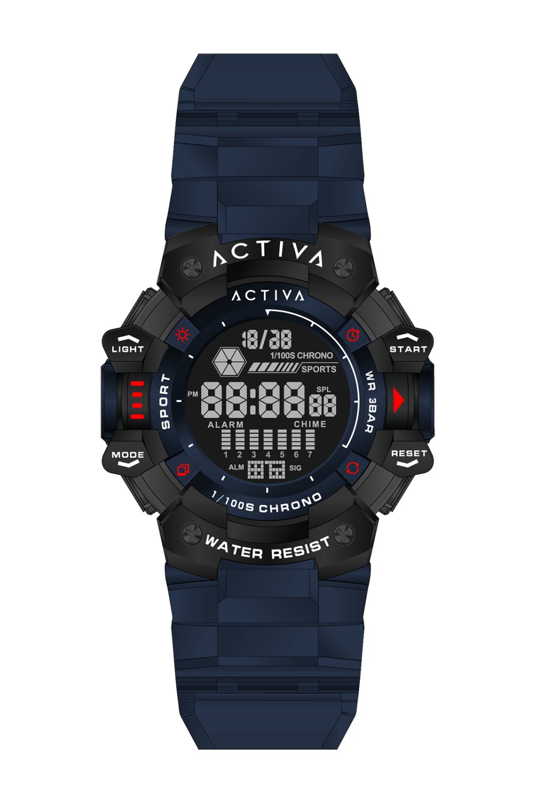 Activa Digital ACW8050-006 Reloj de Hombre - Movimiento Digital - ABS con Esfera Negra - 50 mm