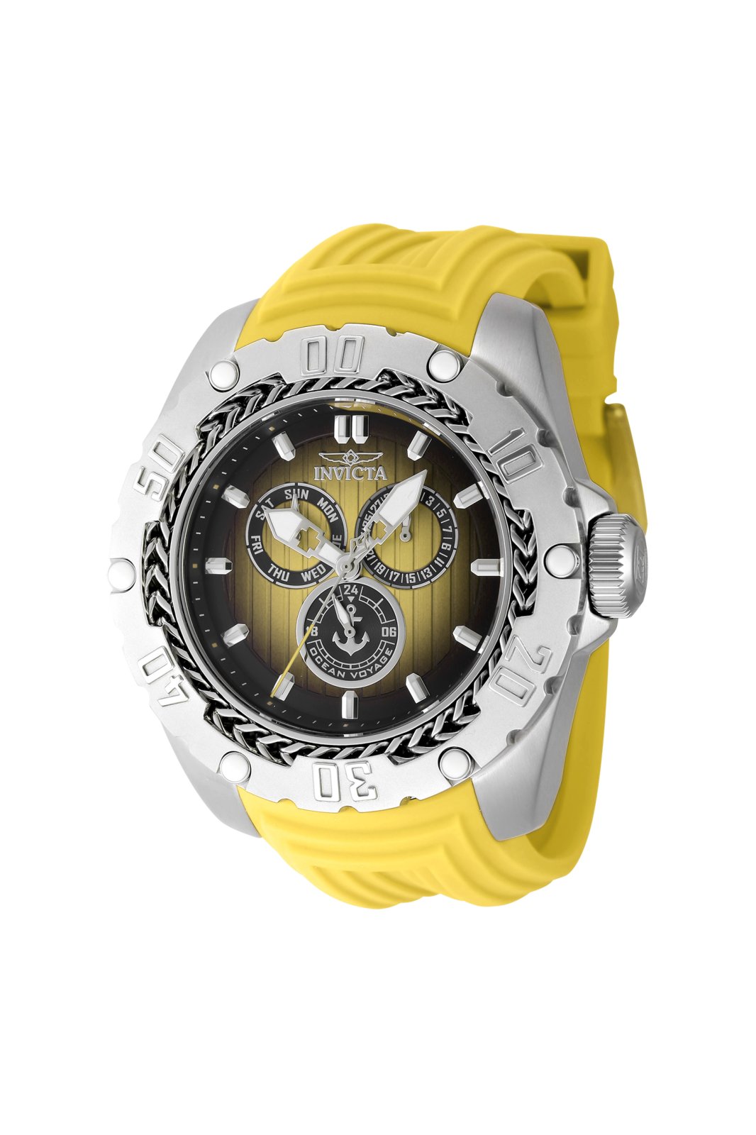Invicta Ocean Voyage 48023 Men's Watch - Quartz Movement - Stainless Steel with Black Dial - 51 mm