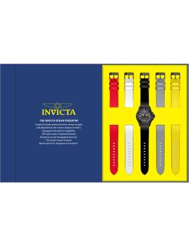 Invicta Ocean Predator 50662 Moška ura - Quartz mehanizem - Nerjaveče jeklo s Črno številčnico - 43 mm - Z dodatnimi paščki