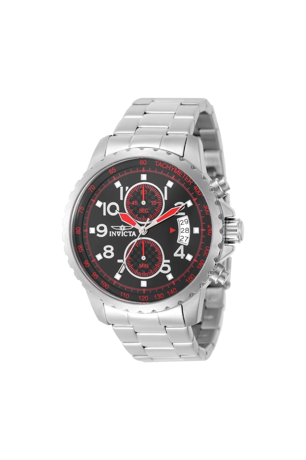 Invicta Specialty 50688 Men's Watch - Quartz Movement - Stainless Steel with Black Dial - 45 mm