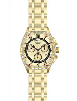 Invicta Jason Taylor 51302 Miesten kello - Kvartsikoneisto - Ruostumaton teräs kultaisella kellotaululla - 43 mm - 86 timantilla