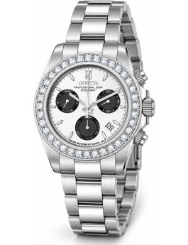 Invicta Jason Taylor 51325 Herrenuhr - Quarzwerk - Edelstahl mit silbernem Zifferblatt - 42 mm - mit 36 Diamanten