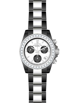Invicta Jason Taylor 51328 Relógio Masculino - Movimento de Quartzo - Aço Inoxidável com Mostrador Prateado - 42 mm - Com 36 Diamantes