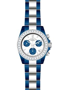 Invicta Jason Taylor 51329 Herrenuhr - Quarzwerk - Edelstahl mit silbernem Zifferblatt - 42 mm - mit 36 Diamanten