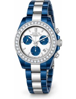 Invicta Jason Taylor 51329 Herrenuhr - Quarzwerk - Edelstahl mit silbernem Zifferblatt - 42 mm - mit 36 Diamanten