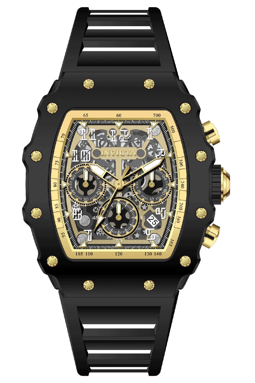 Invicta Racing 69728 Reloj de Hombre - Movimiento de Cuarzo - Acrílico con Esfera Dorada - 44 mm