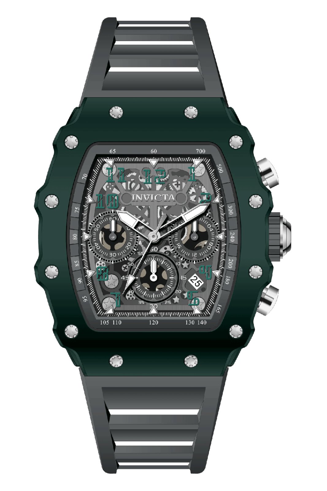 Invicta Racing 69735 Reloj de Hombre - Movimiento de Cuarzo - Acrílico con Esfera Plateada - 44 mm
