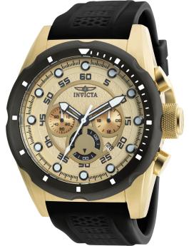 Invicta Speedway 69839 Men's Watch - Quartz Movement - Steel with Gold Dial - 50 mm