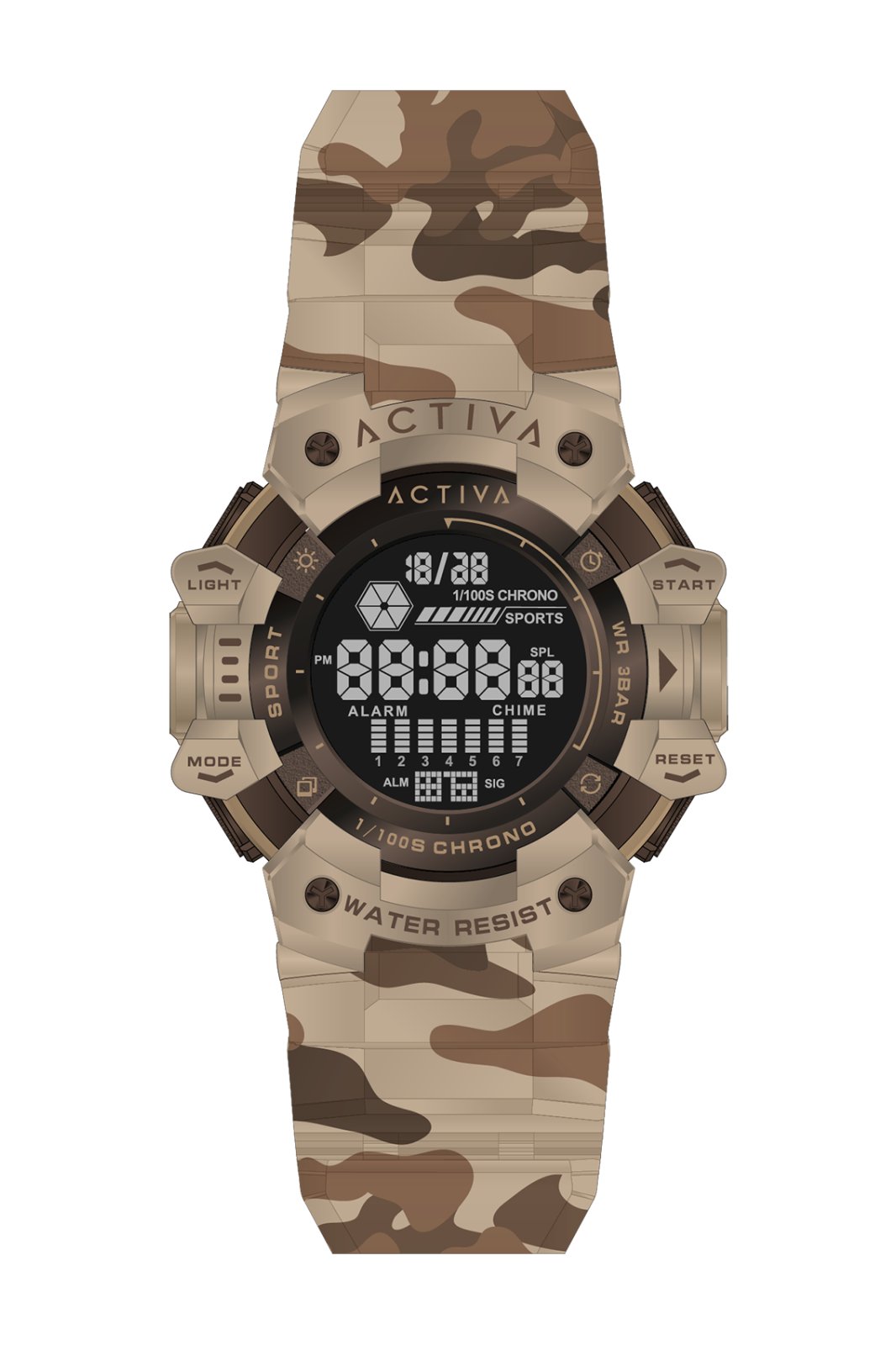Activa Digital ACW8050MC-012 Men's Watch - Digital Movement - Abs with Black Dial - 50 mm