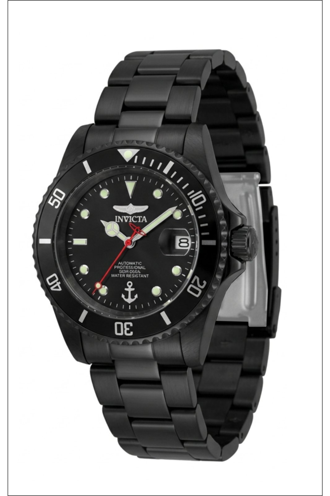 Invicta Ocean Voyage 51135 Herreur - Automatisk urværk - Rustfrit stål med sort skive - 40 mm