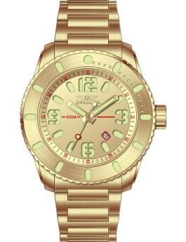 Invicta Aviator 69575 Men's Watch - Quartz Movement - Steel with Gold Dial - 48 mm