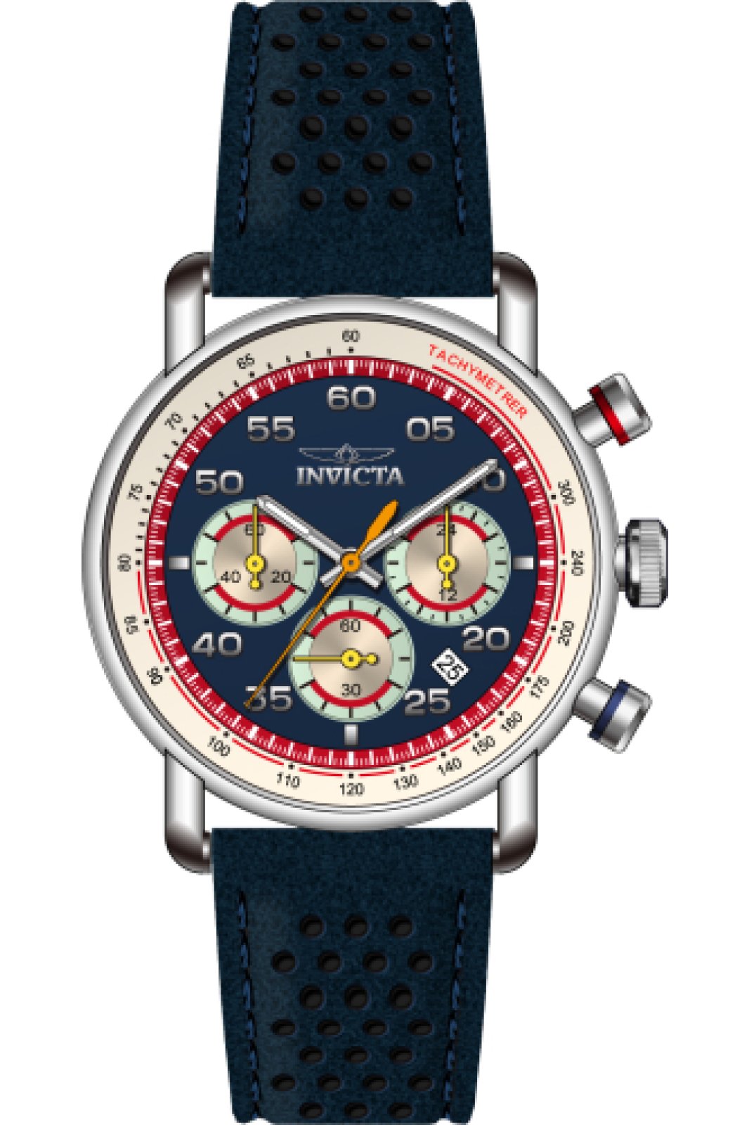 Invicta Aviator 69576 Men's Watch - Quartz Movement - Steel with Blue Dial - 42 mm