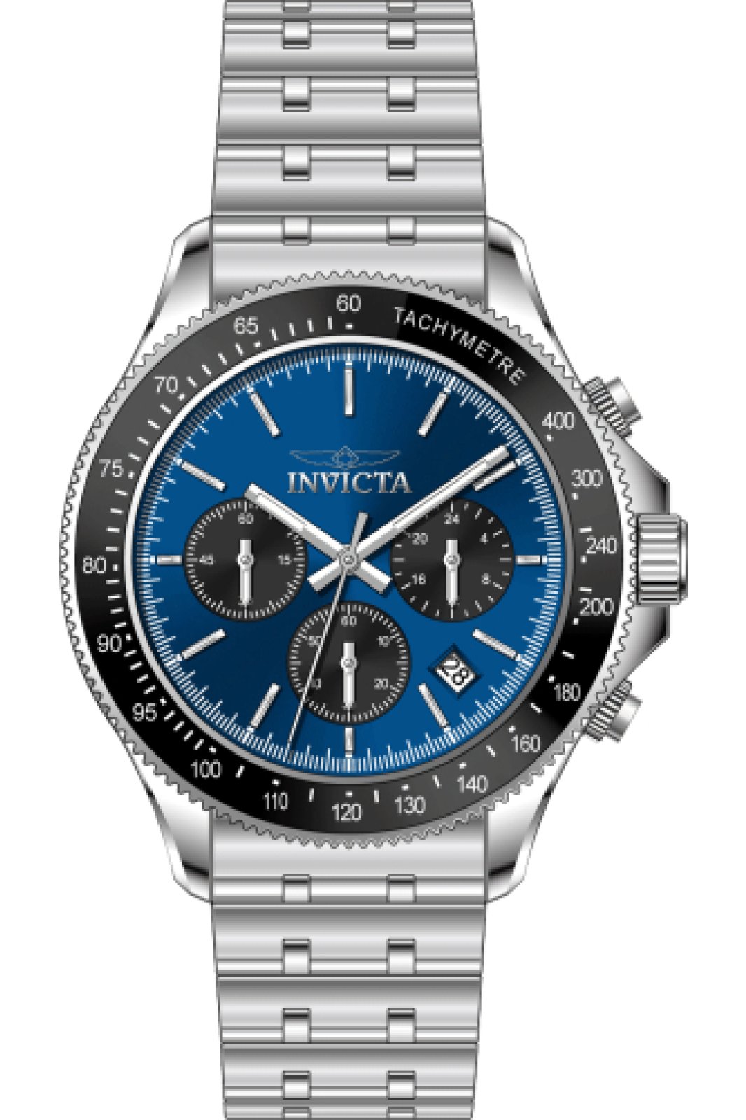Invicta Aviator 69578 Men's Watch - Quartz Movement - Steel with Blue Dial - 42 mm