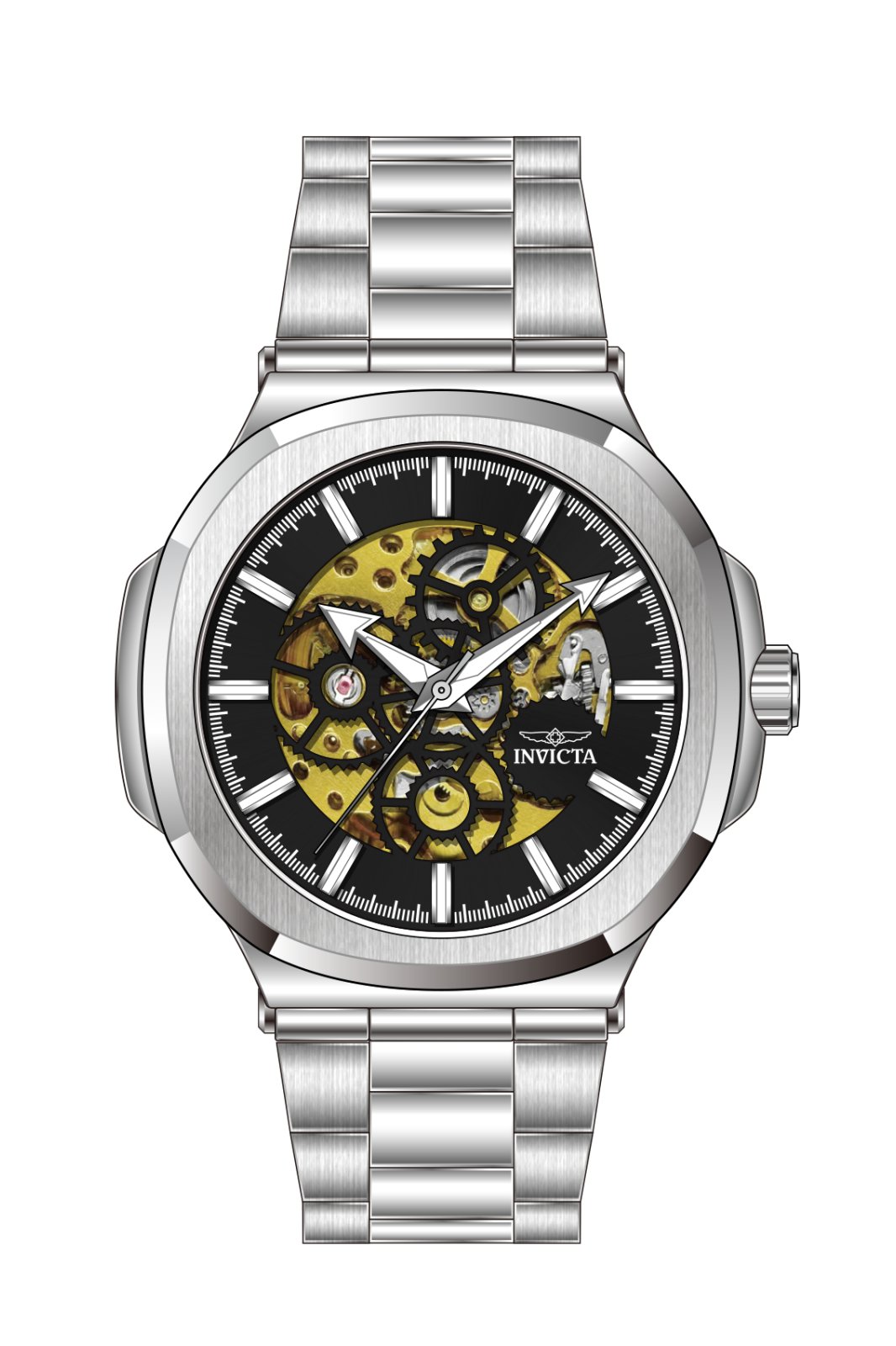 Invicta Objet D Art 70001 Pánske hodinky - Automatický strojček - Oceľ s čiernym ciferníkom - 43 mm