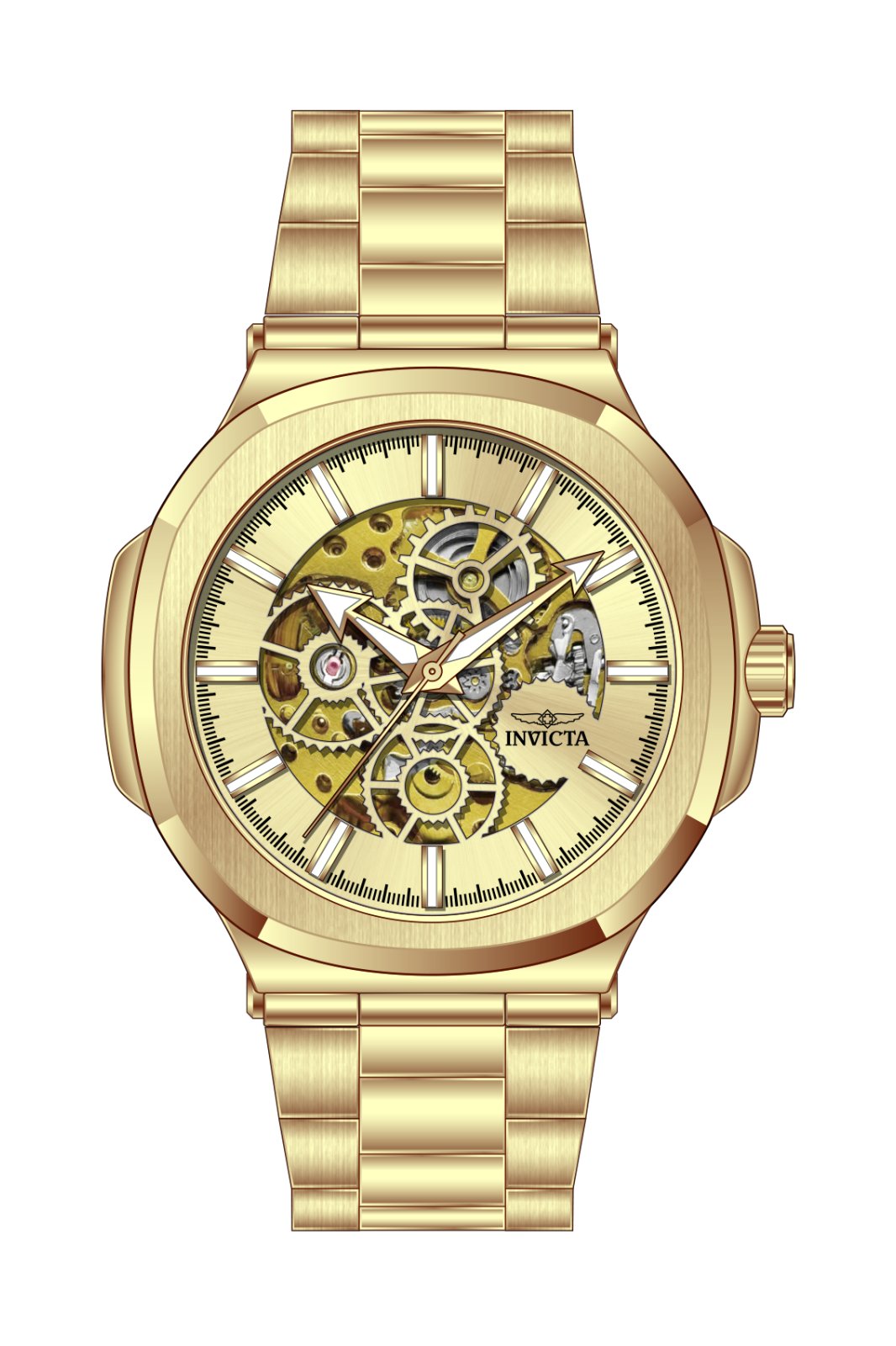 Invicta Objet D Art 70004 Moška ura - Avtomatski mehanizem - Jeklo z zlatim številčnico - 43 mm