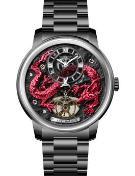 Invicta Objet D Art 70555 Reloj de Hombre - Movimiento Automático - Acero Inoxidable con Esfera Roja - 46 mm
