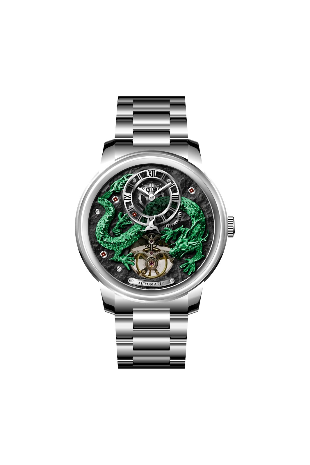 Invicta Objet D Art 70556 Мъжки часовник - Автоматичен механизъм - Неръждаема стомана със зелен циферблат - 46 мм