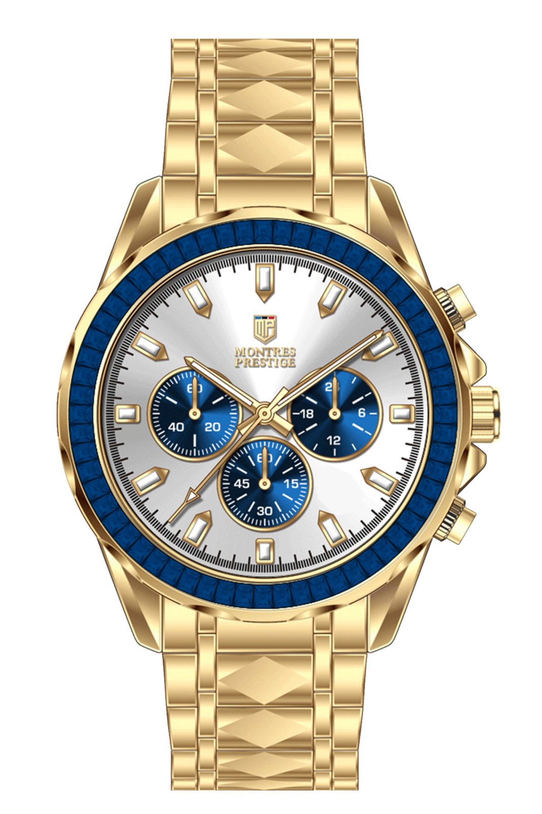 Montres Prestige Classic MPW-0354 Ceas bărbătesc - Mecanism Quartz - Metal cu cadran alb - 44 mm