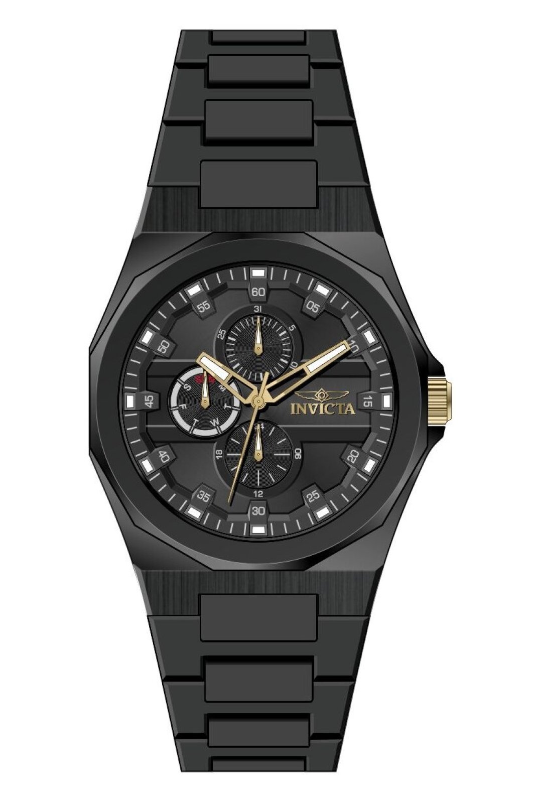 Invicta Speedway 50698 Herenhorloge - Quartz Uurwerk - Roestvrij Staal met Zwarte Wijzerplaat - 44 mm