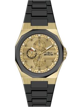 Invicta Speedway 50704 Herenhorloge - Quartz Uurwerk - Roestvrij Staal met Gouden Wijzerplaat - 44 mm
