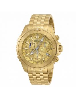 Invicta Reserve 50993 Men's Watch - Quartz Movement - Stainless Steel with Gold Dial - 47 mm