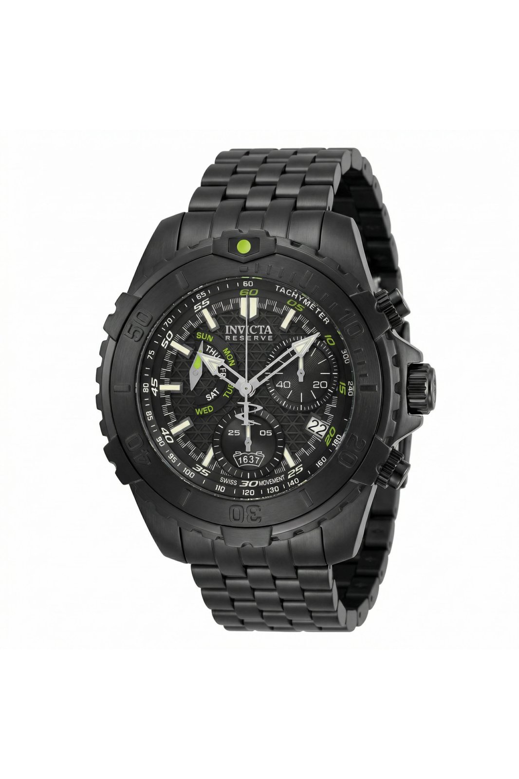 Invicta Reserve 50995 Men's Watch - Quartz Movement - Stainless Steel with Black Dial - 47 mm