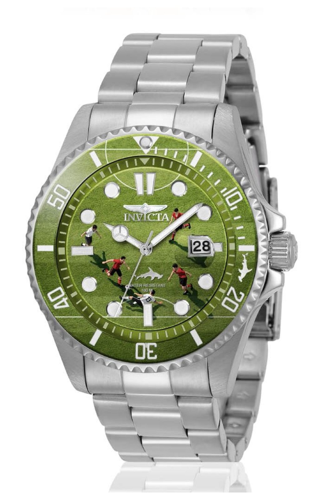 Invicta Pro Diver 51054 Men's Watch - Quartz Movement - Stainless Steel with Green Dial - 43 mm - Summerville