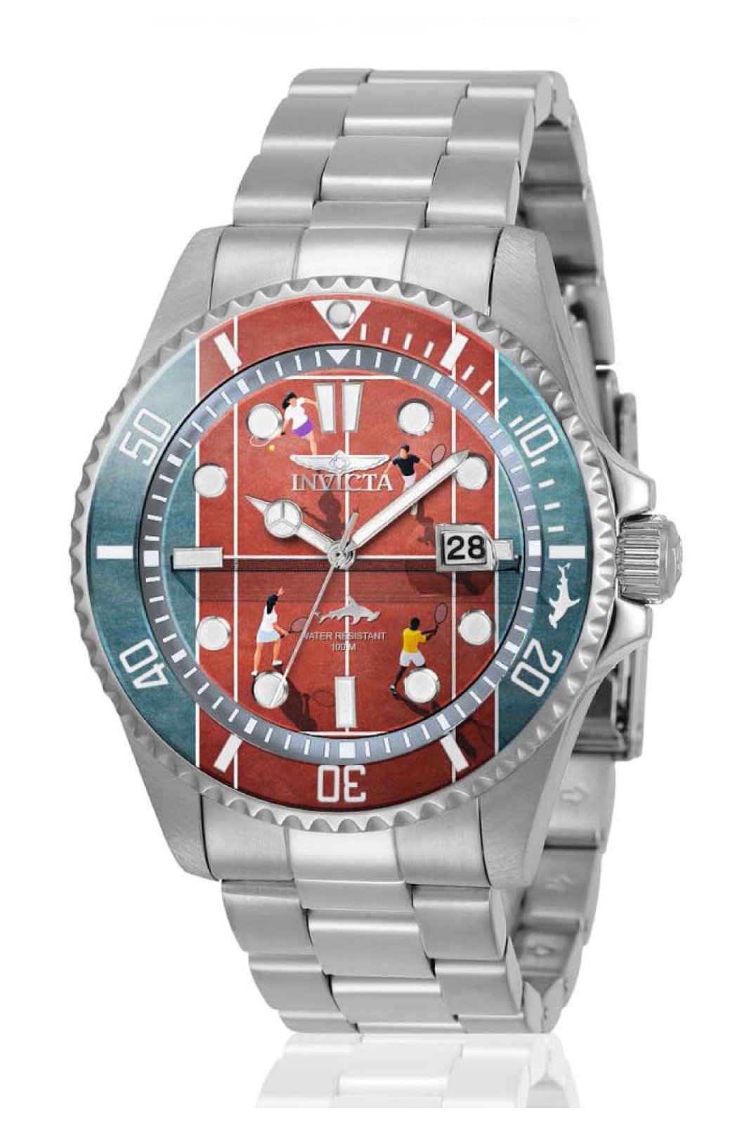 Invicta Pro Diver 51055 Men's Watch - Quartz Movement - Stainless Steel with Red Dial - 43 mm - Summerville
