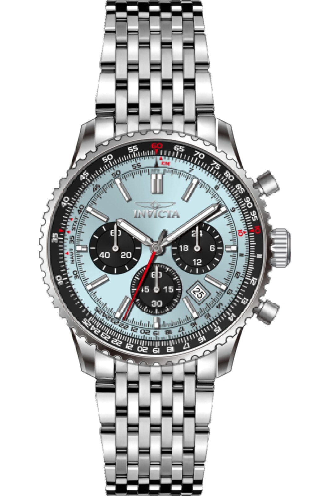 Invicta Aviator 69565 Men's Watch - Quartz Movement - Steel with Blue Dial - 43 mm