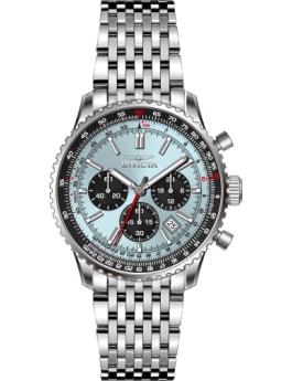Invicta Aviator 69565 Men's Watch - Quartz Movement - Steel with Blue Dial - 43 mm