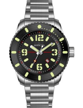 Invicta Aviator 69574 Men's Watch - Quartz Movement - Steel with Black Dial - 48 mm