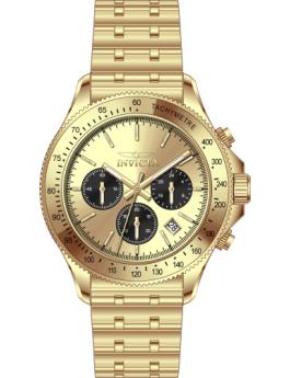 Invicta Aviator 69579 Men's Watch - Quartz Movement - Steel with Gold Dial - 42 mm